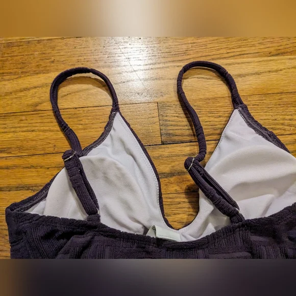 Cupshe Jacquard V-Neck One Piece Swimsuit in Plum sz S NWT - Picture 7 of 12